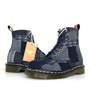 NWT Dr Martens Made in England 1460 Indigo Japanese Denim Boots Women’s 5 Shoes